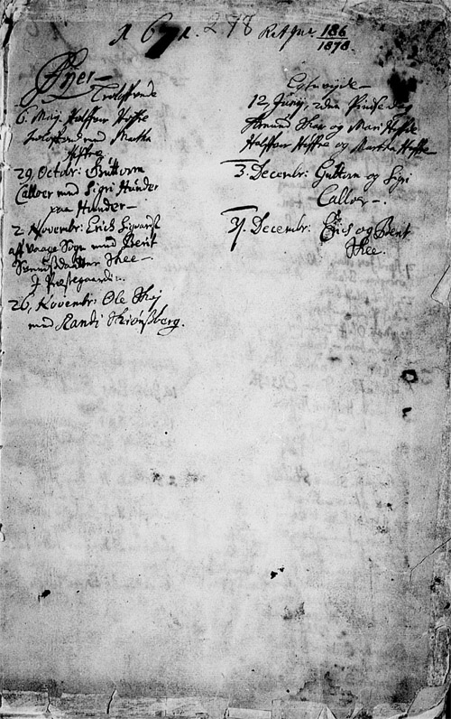 Kildeinformasjon: Oppland fylke, Øyer, Ministerialbok nr. 1 (1671-1727), Kronologisk liste 1671, side 0-1.